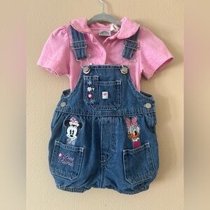 Vintage Minnie & Daisy Disney denim overalls